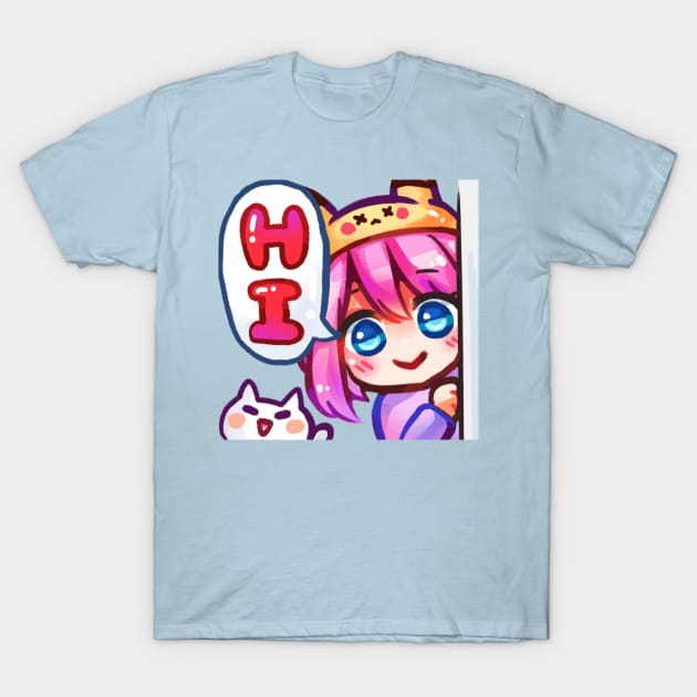 kawaii anime girl hi cat OC T-Shirt by mushopea